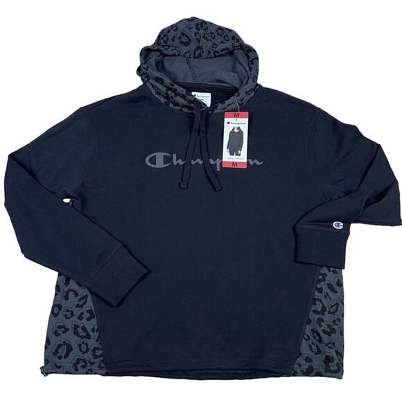 Champion Women's Hoodie Medium Black Leopard NWT - Picture 1 of 4